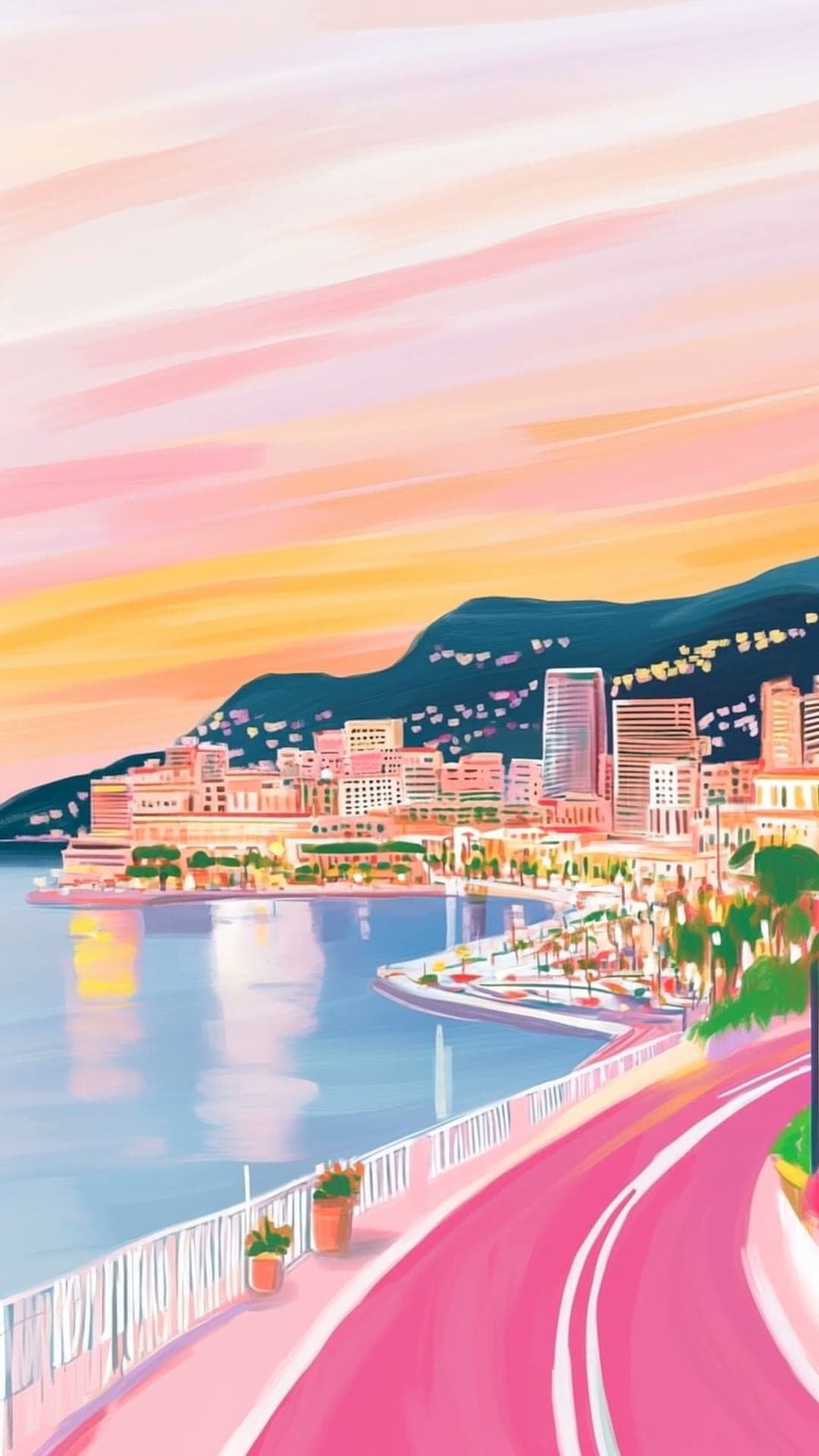 Riviera Sunset theme poster